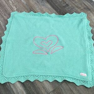 American Girl bitty baby mint green knit blanket
